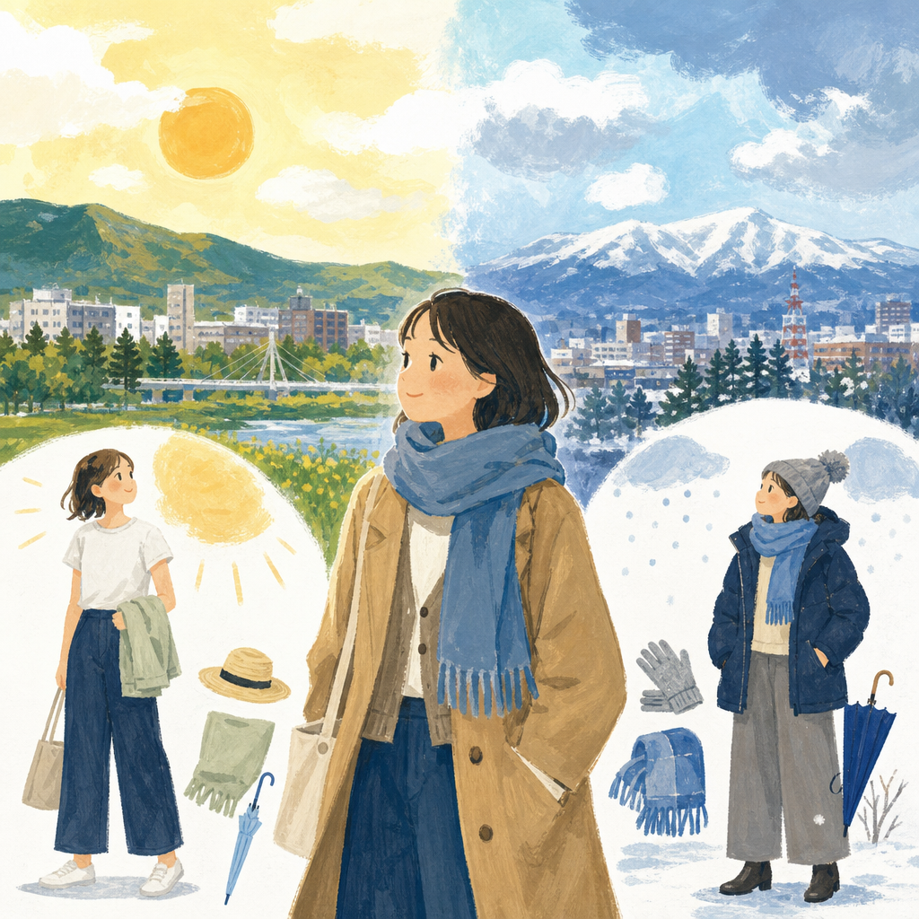北海道内陸・旭川の天気で備える寒暖差と外出の服装